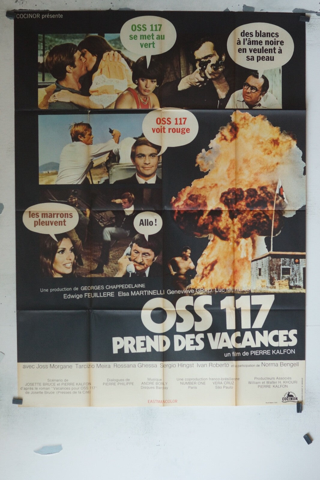 OSS 117 PREND DES VACANCES MOVIE POSTER ORIGINAL 120x160 PIERRE KALFON