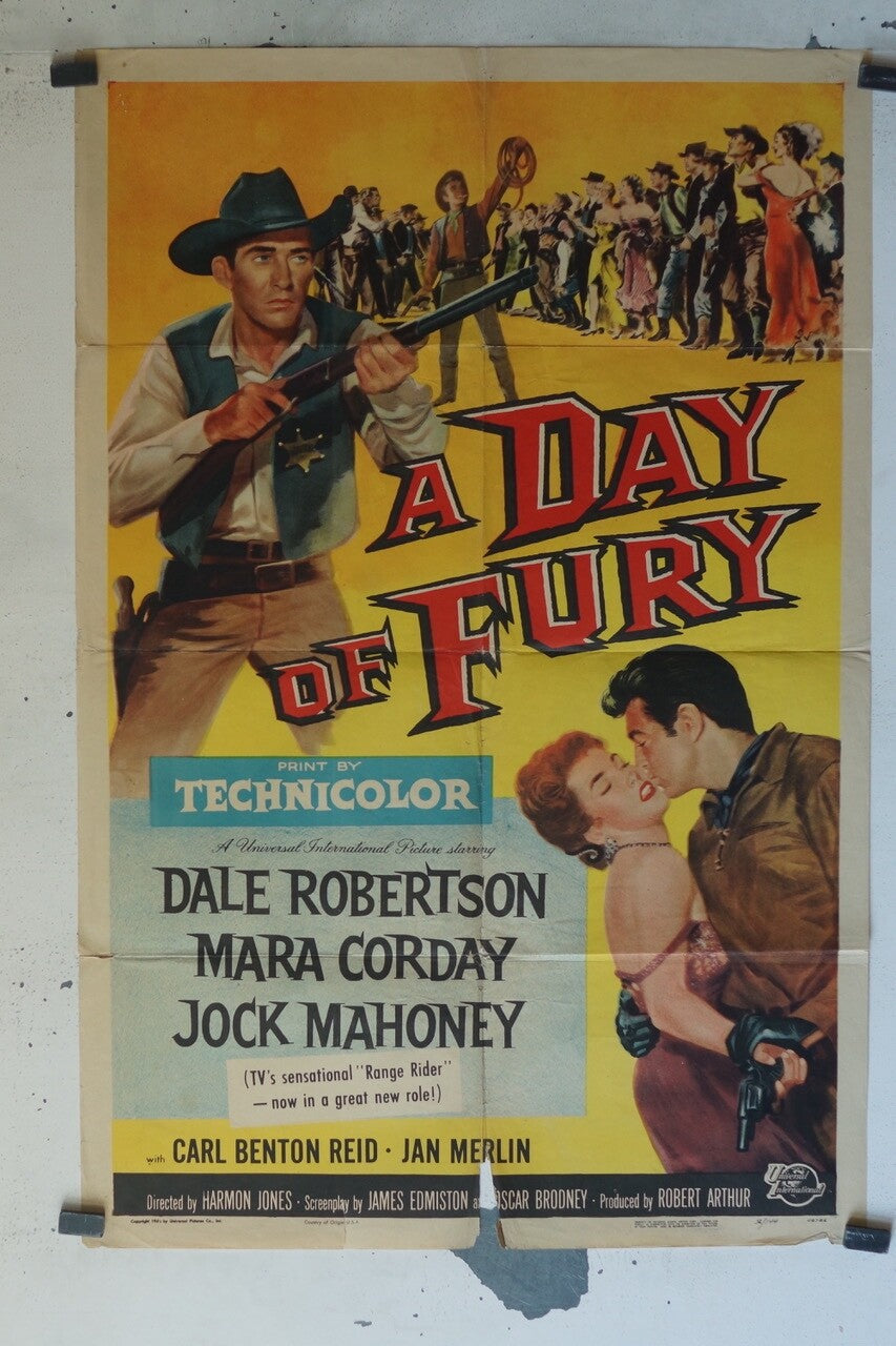 A DAY OF FURY (1956) (70X100), 1962 ORIGINAL MOVIE POSTER DALE ROBERTSON, MARA