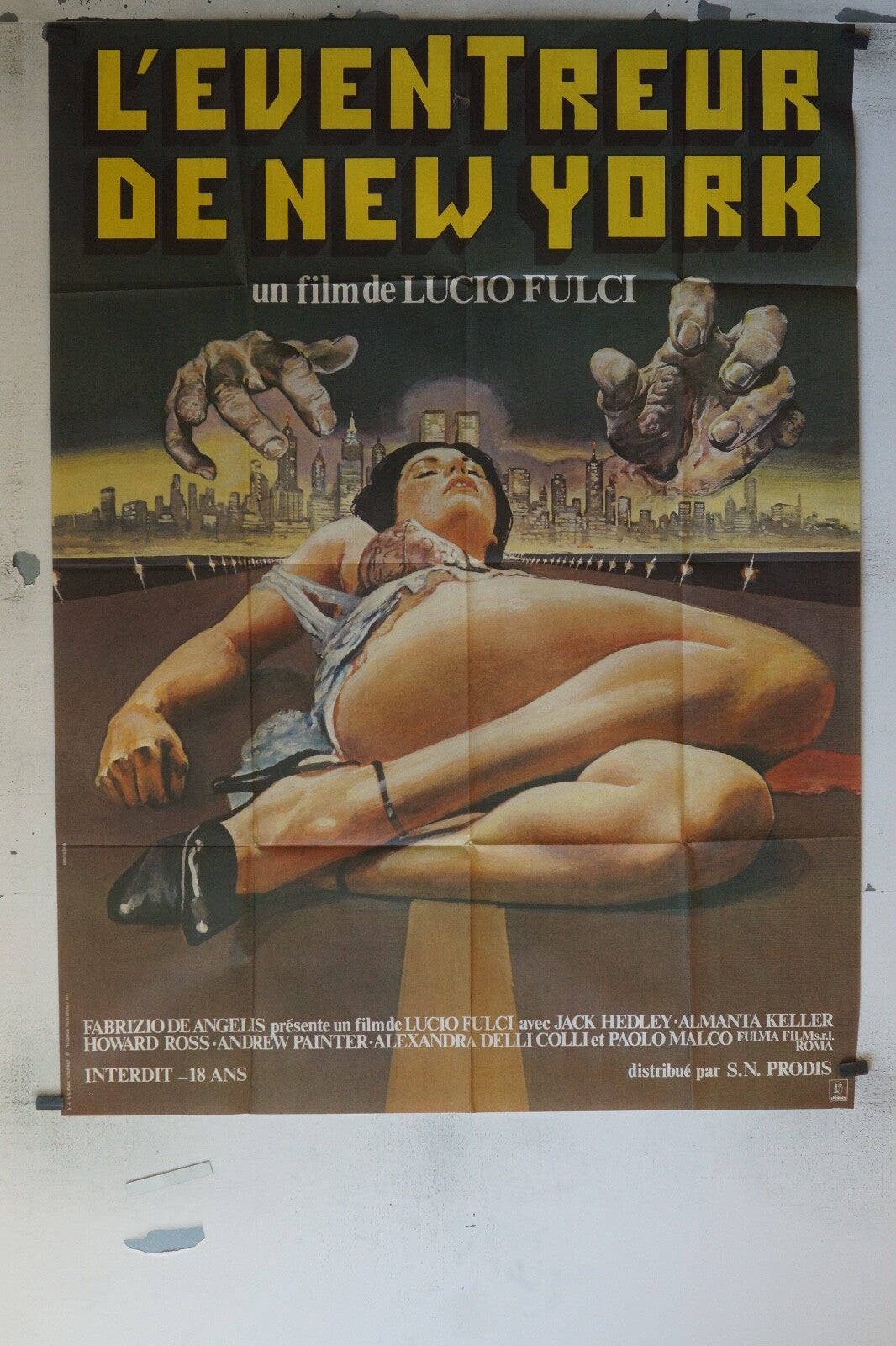 L’EVENTREUR DE NEW YORK MOVIE POSTER ORIGINAL 120x160 JACK HEDLEY
