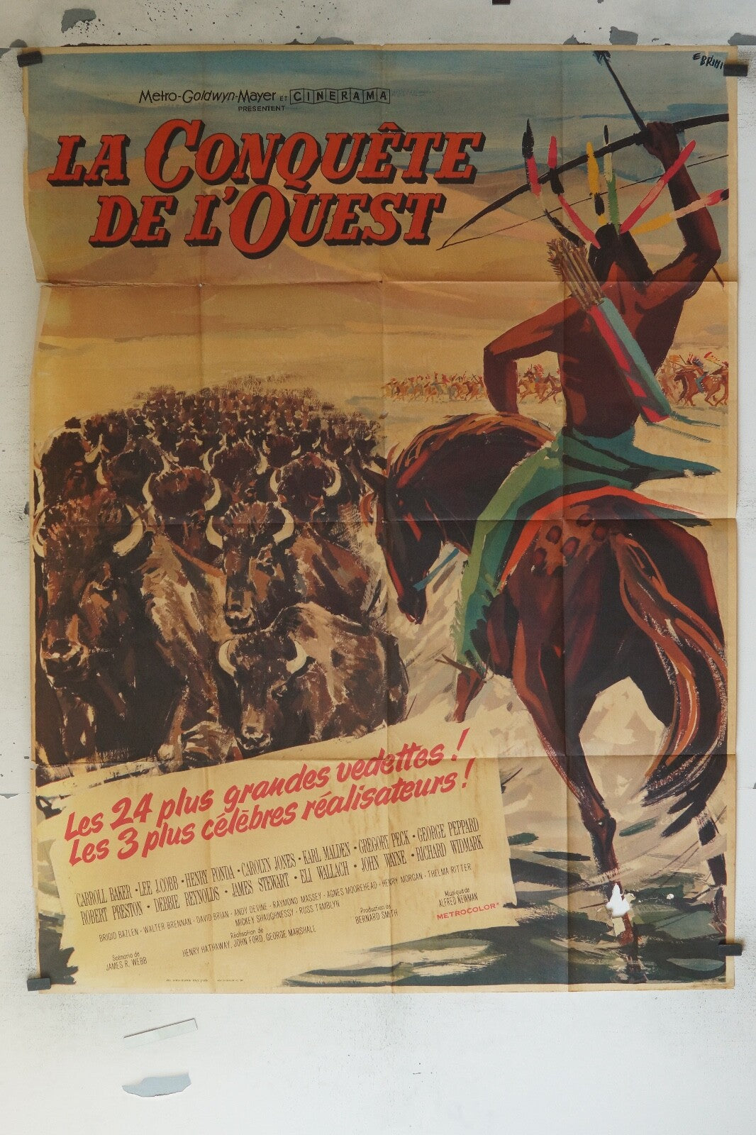 LA CONQUÊTE DE L’OUEST ORIGINAL MOVIE POSTER 120x160 CARROLL BAKER