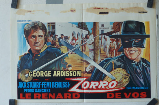 ZORRO MOVIE POSTER ORIGINAL 30x55 George Ardisson , Giacomo Rossi Stuart