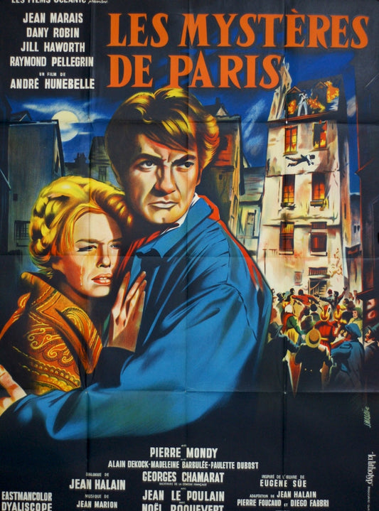 LES MYSTÈRES DE PARIS  JEAN MARAIS MOVIE POSTER ORIGINAL 120x160