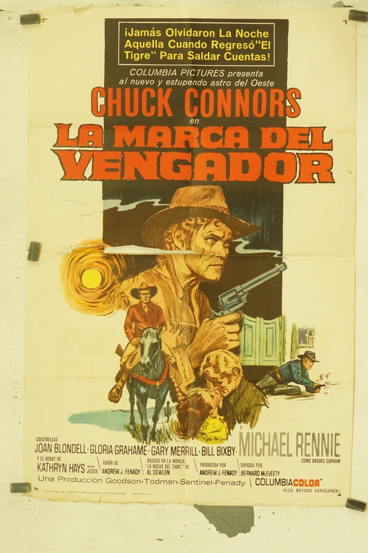 LA MARCA DEL VENGADOR 70x100 ORIGINAL POSTER CHUCK CONNORS