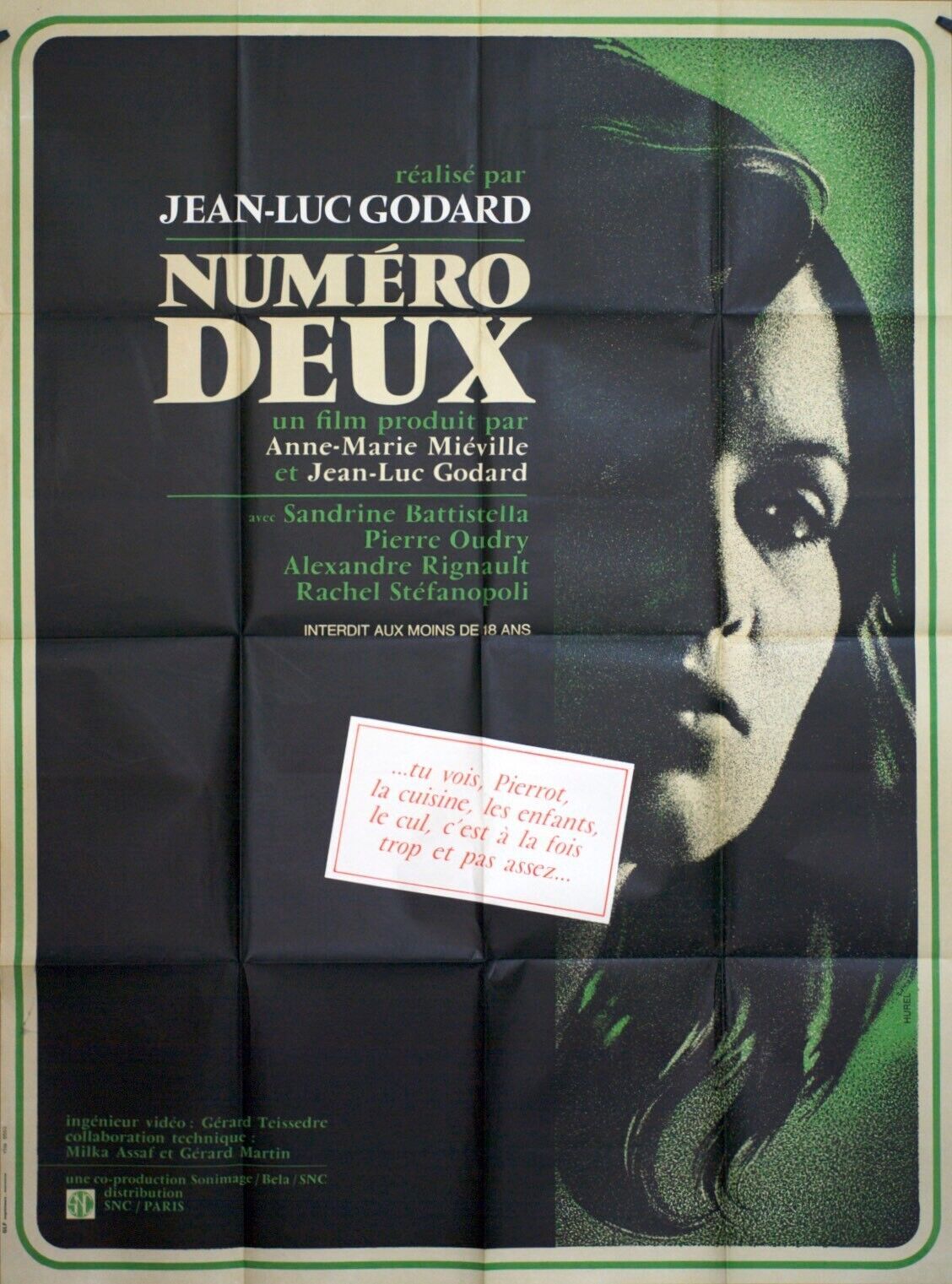 NUMÉRO DEUX MOVIE POSTER ORIGINAL 120x160 JEAN-LUC GODARD