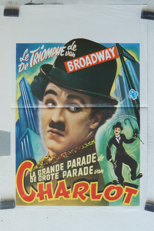 LA GRANDE PARADE DE CHARLOT (BELGE), 1925 POSTER ORIGINAL 37X 55 CHARLOT