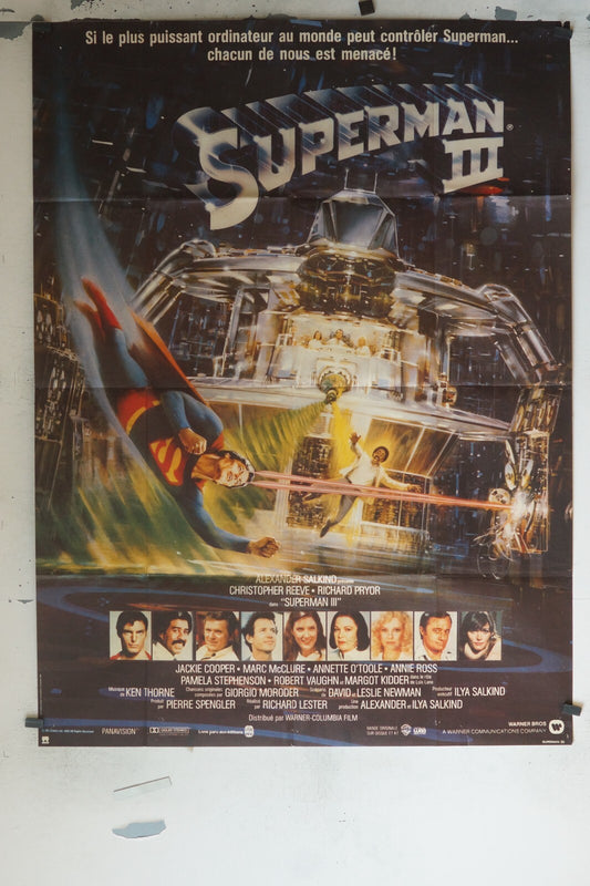 SUPERMAN III MOVIE POSTER ORIGINAL 120x160 JACKIE COOPER