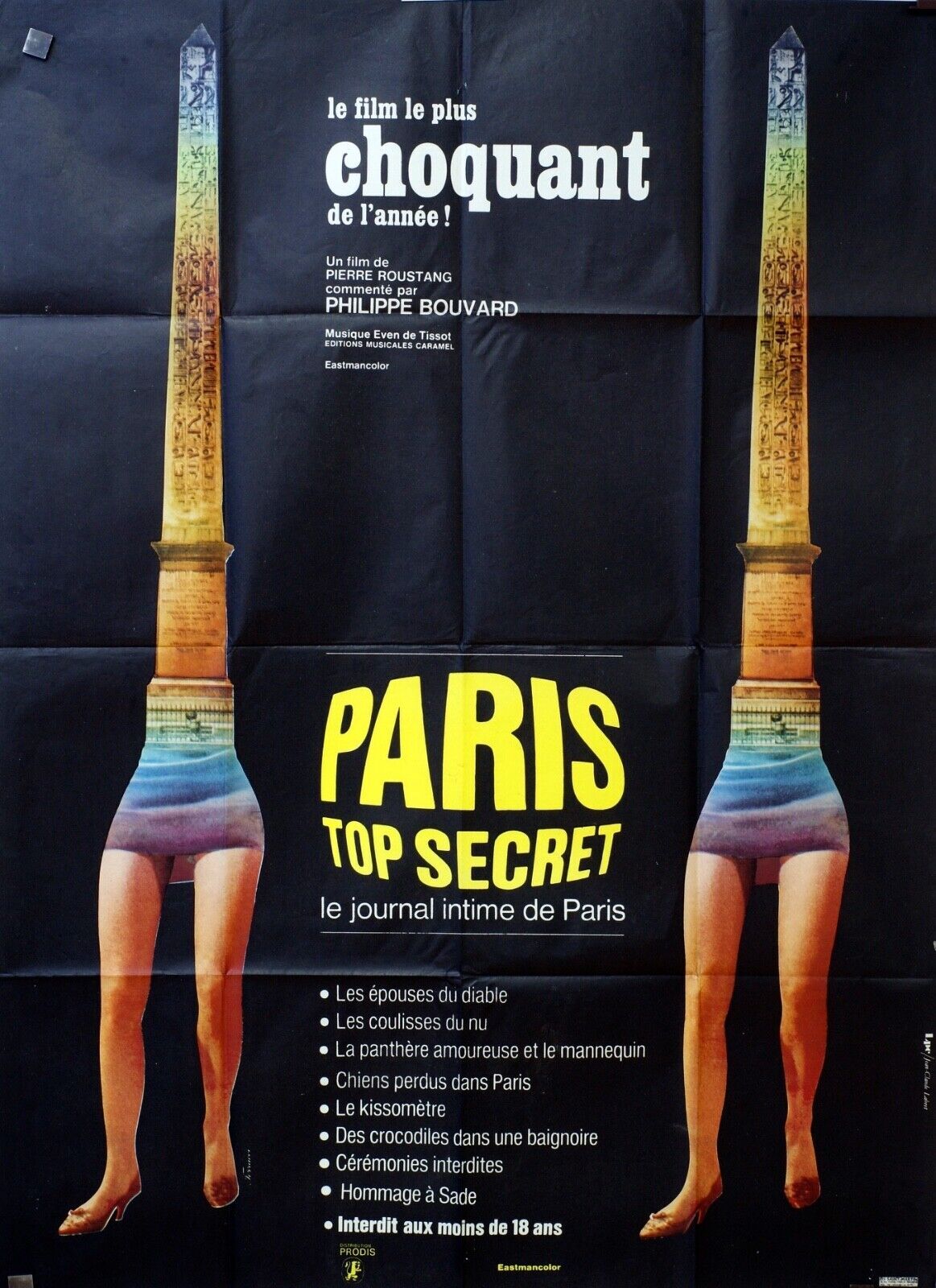 PARIS TOP SECRET MOVIE POSTER ORIGINAL 120x160 PHILIPPE BOUVARD