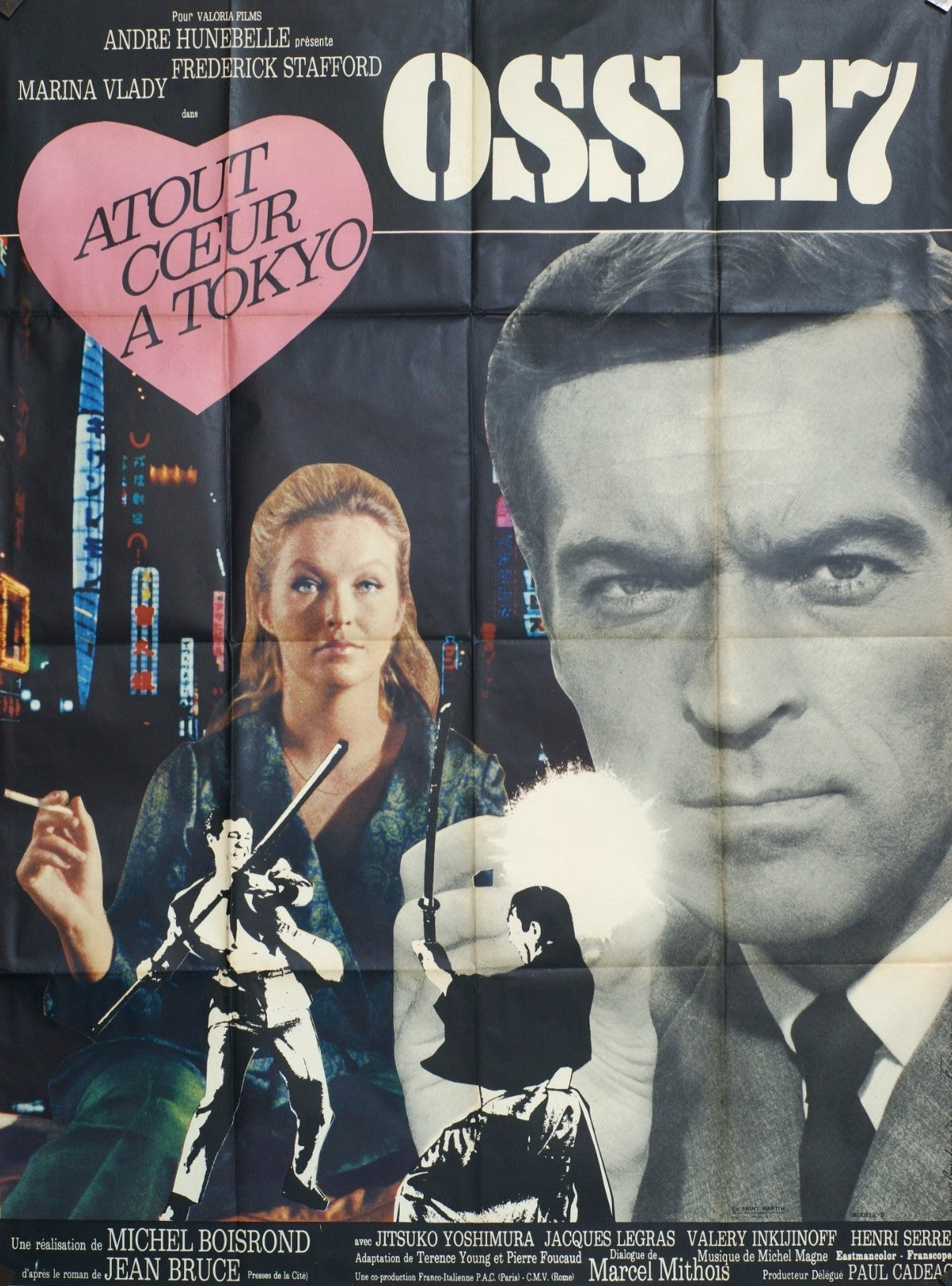 OSS117 ATOUT CŒUR TOKYO ANDRE HUNEBELLE MOVIE POSTER ORIGINAL 120x160