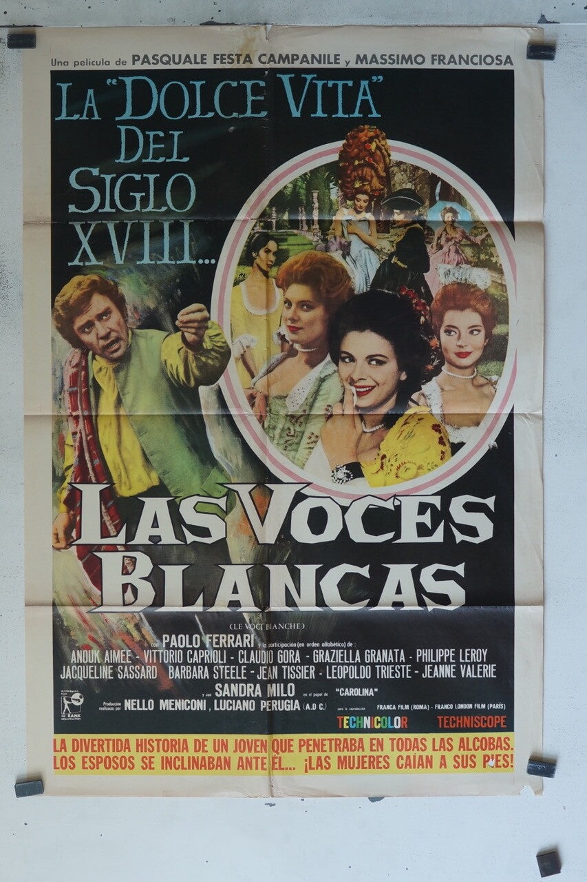 LAS VOCES BLANCAS (1964) 70x100 ORIGINAL MOVIE POSTER PAOLO FERRARI – ANOUK AIMÉ