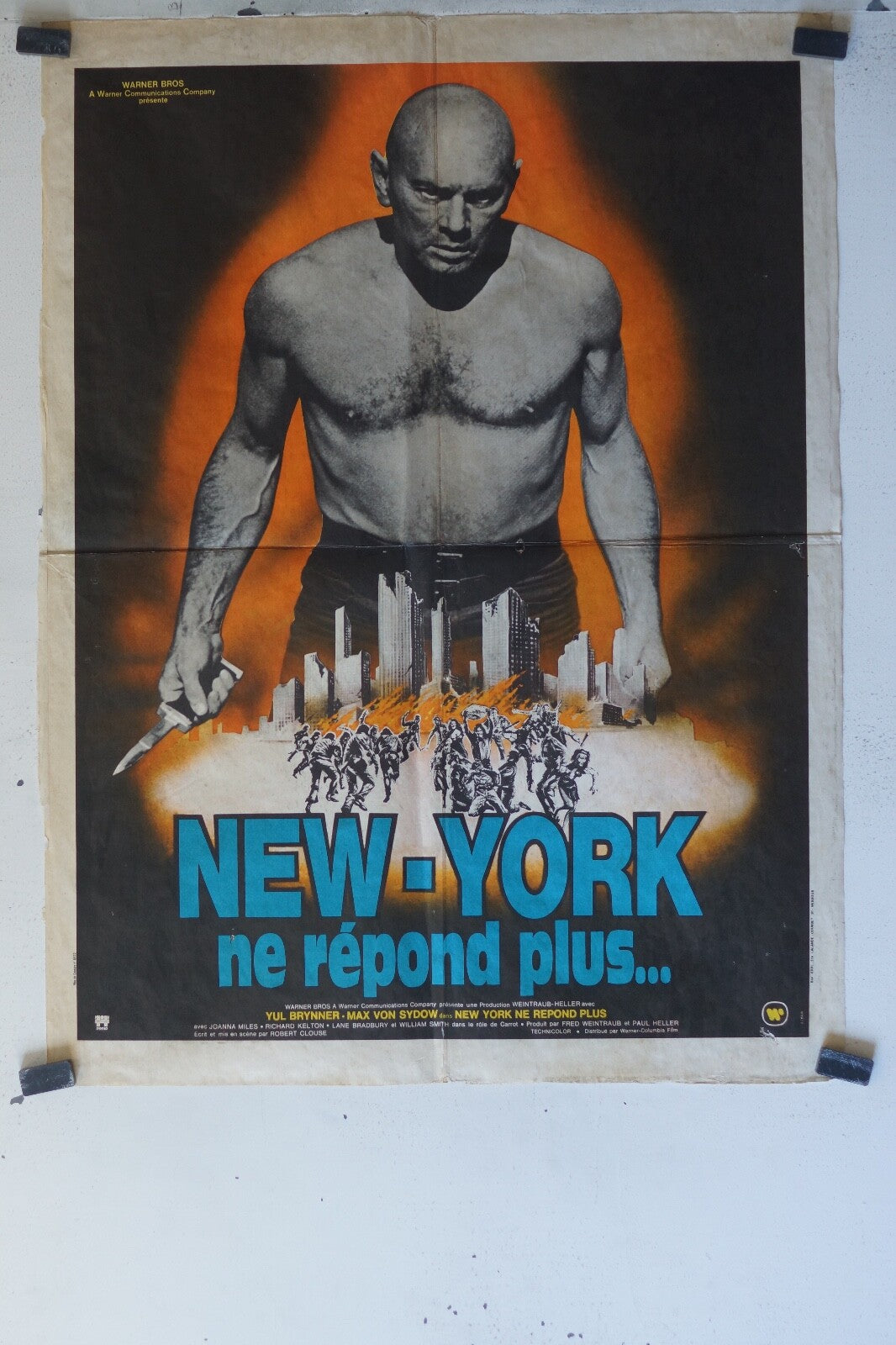 NEW-YORK NE REPOND PLUS MOVIE POSTER ORIGINAL (60X80) Yul Brynner 