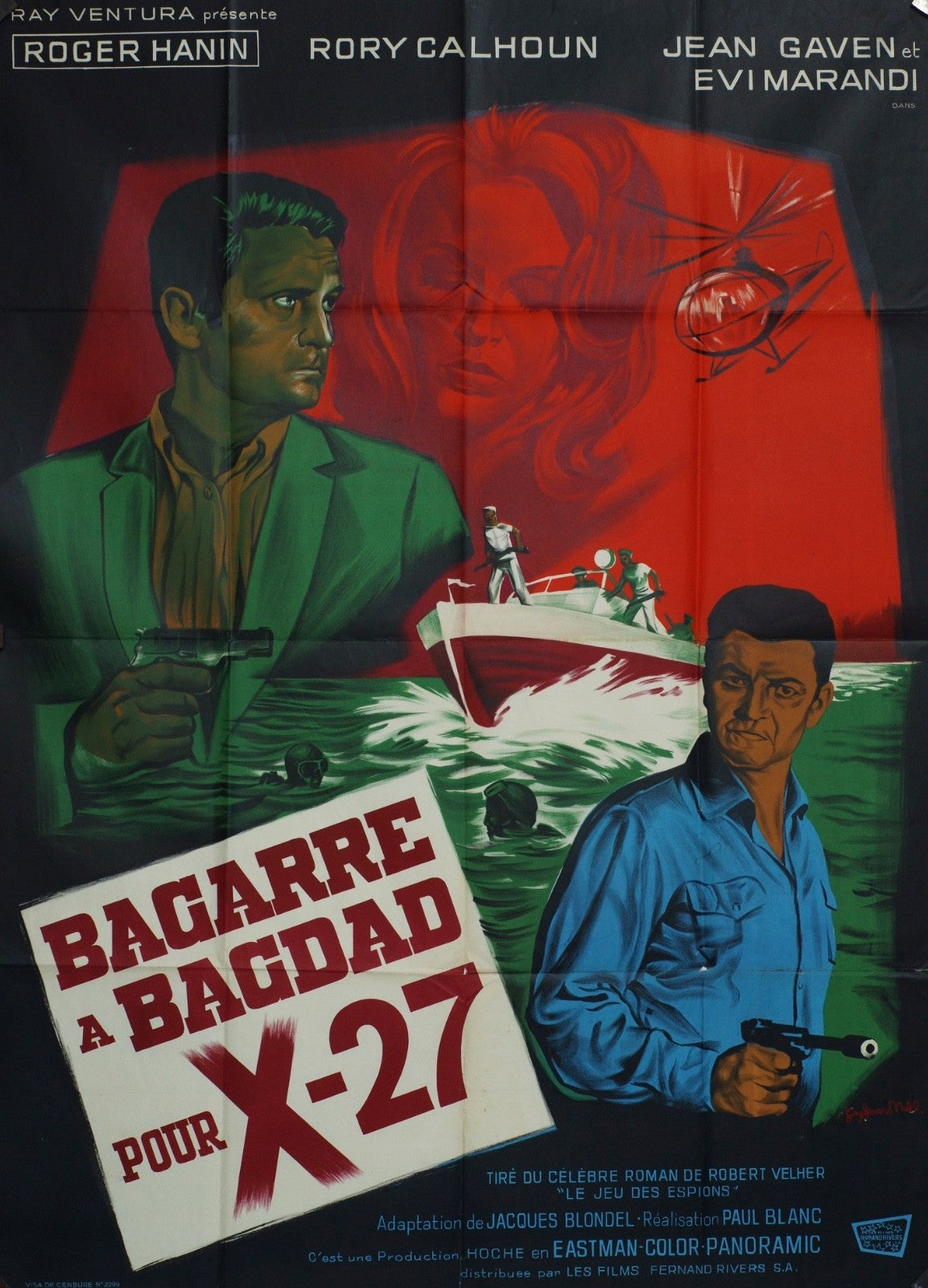 BAGARRE A BAGDAD POUR X-27 ROGER HANIN MOVIE POSTER ORIGINAL 120x160