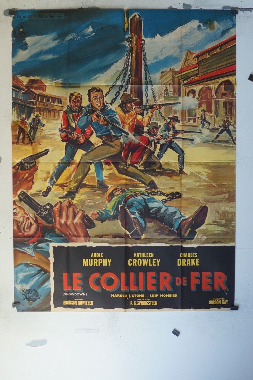 LE COLLIER DE FER MOVIE POSTER ORIGINAL 120x160 AUDIE MURPHY – KATHLEEN CROWLEY