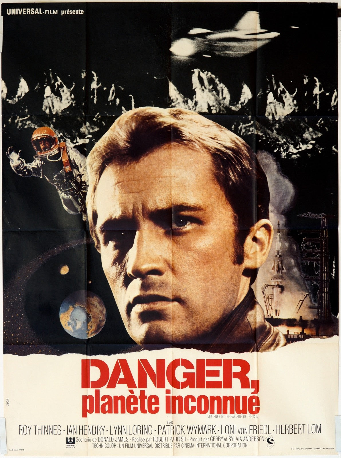 DANGER PLANÈTE INCONNUE  ROY THINNES ORIGINAL MOVIE POSTER 120x160