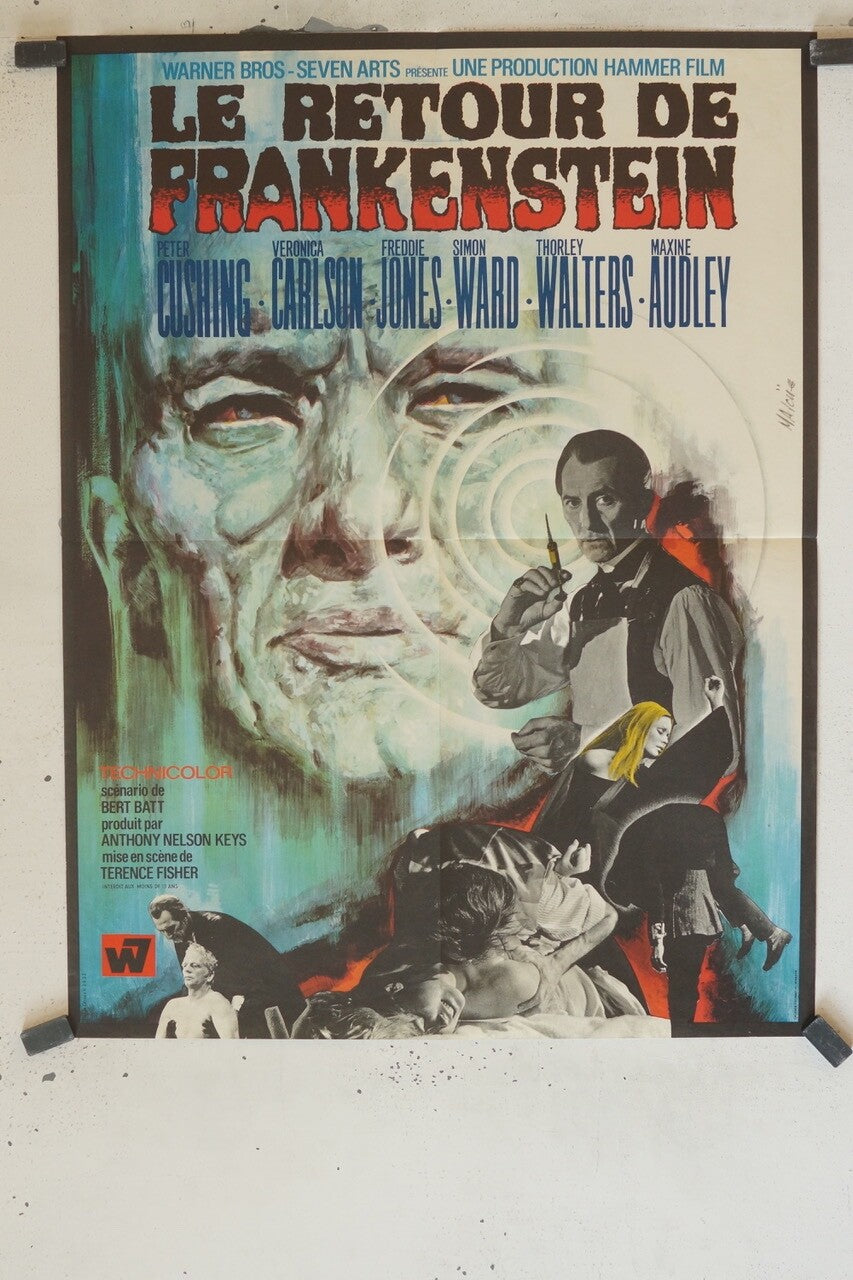 LE RETOUR DE FRANKENSTEIN MOVIE POSTER ORIGINAL (60X80) PETER CUSHING – VERONICA