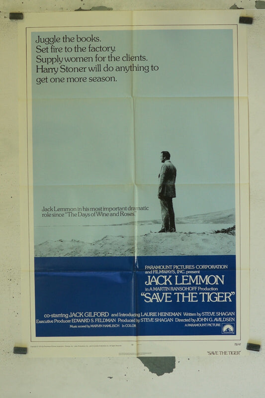 SAVE THE TIGER (70X100) ORIGINAL MOVIE POSTER JACK LEMMON