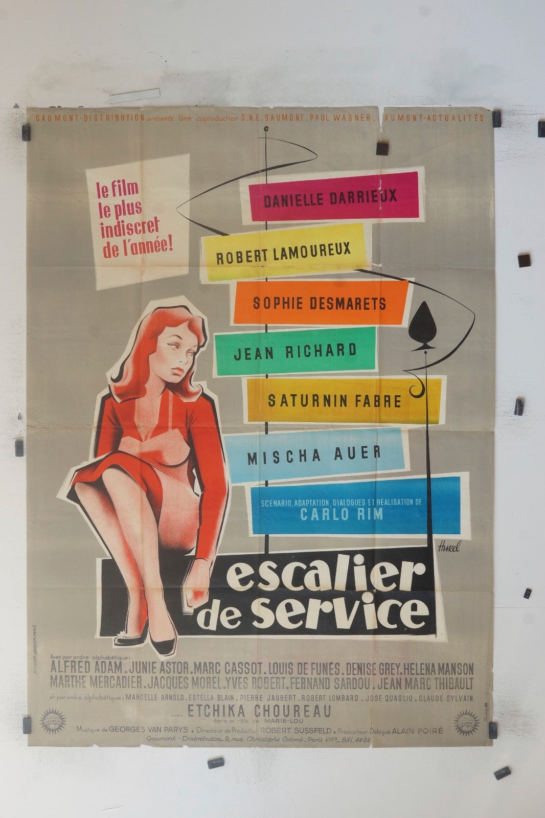 ESCALIER DE SERVICE  DANIELLE DARRIEUX MOVIE POSTER ORIGINAL (120X160)