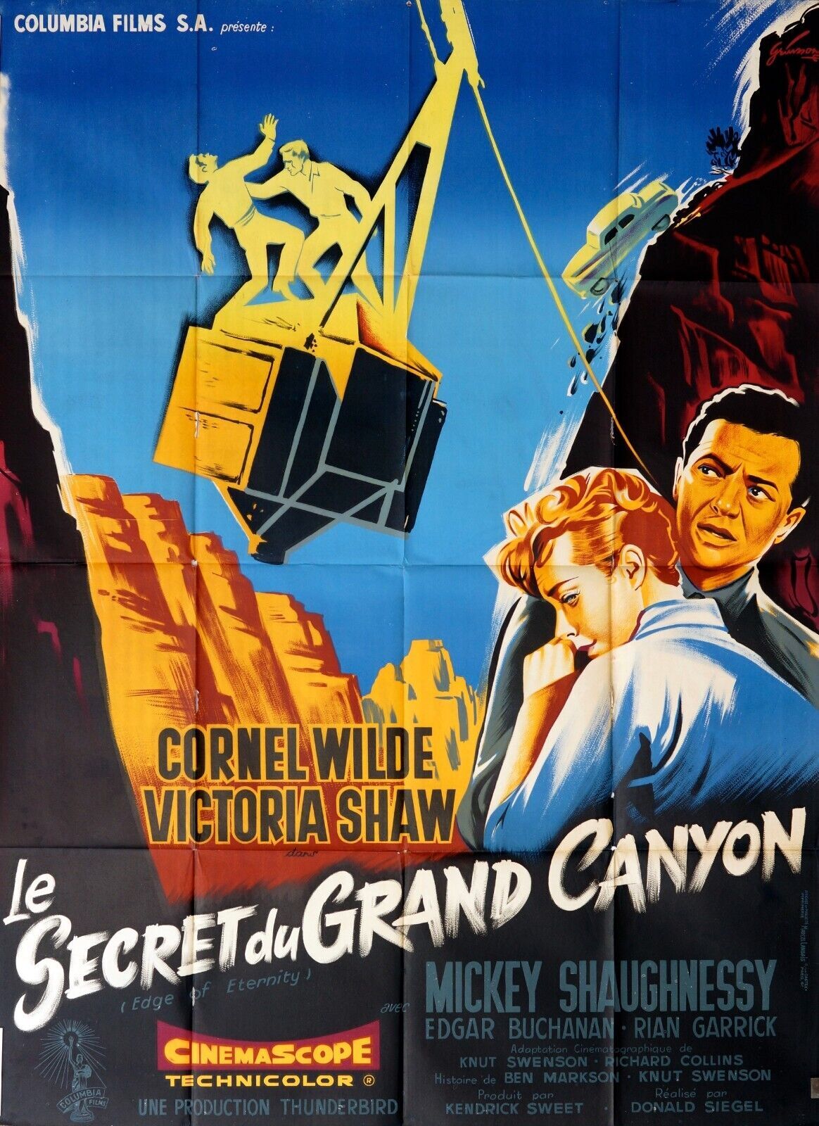 LE SECRET DU GRAND CANYON, 1959,  MOVIE POSTER ORIGINAL, 120X160, M. SHAUGHNESSY