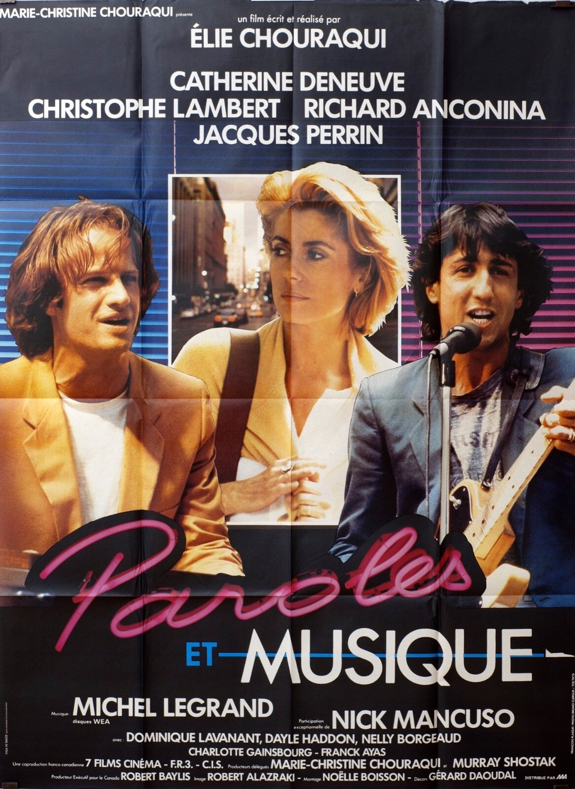 PAROLES ET MUSIQUE MOVIE POSTER ORIGINAL 120x160 ELI CHOURAQUI