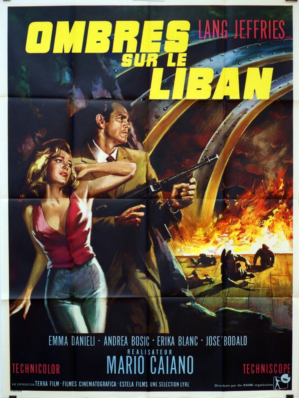 OMBRES SUR LE LIBAN MOVIE POSTER ORIGINAL 120x160 CARLOS THOMPSON