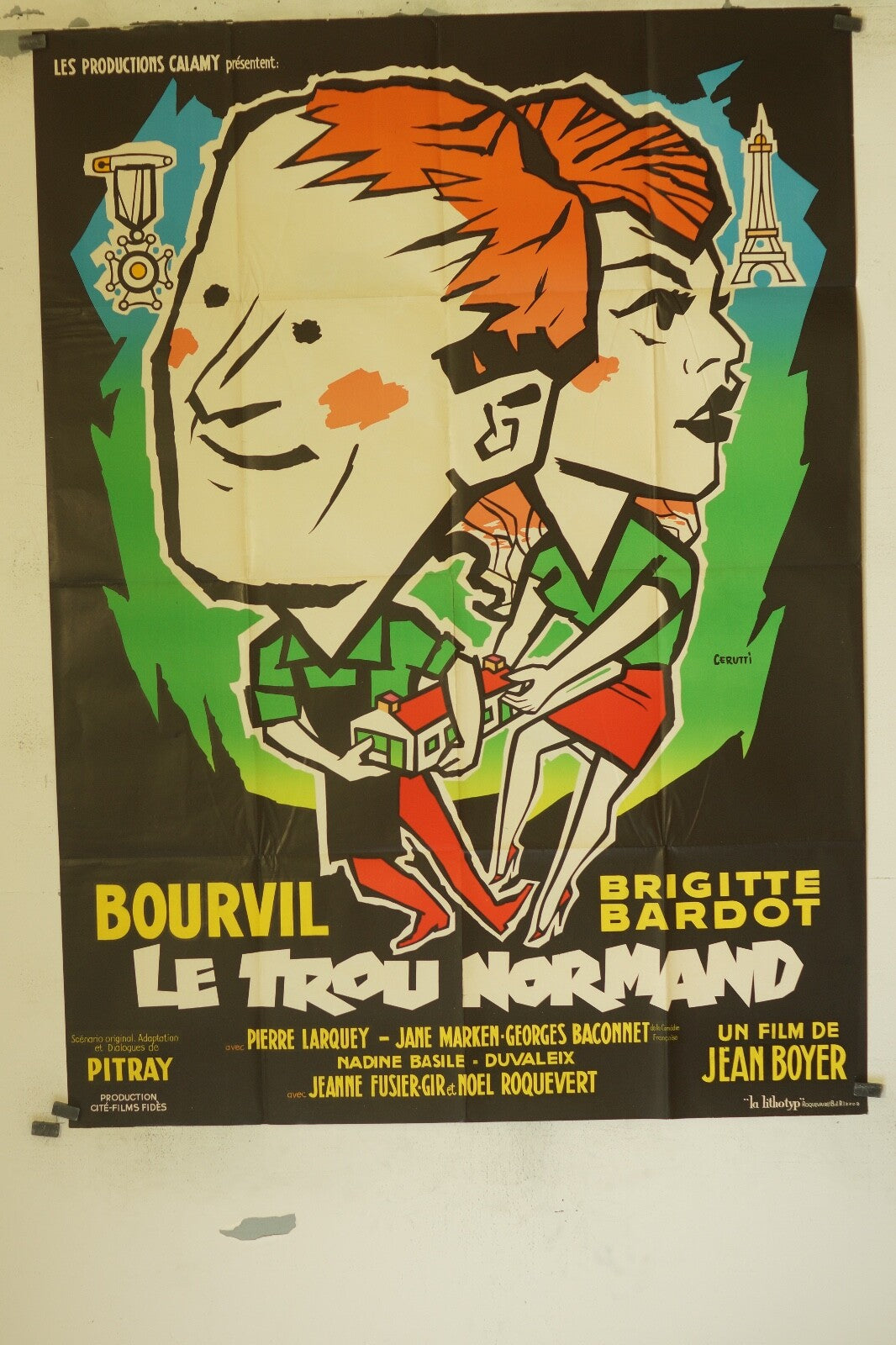 LE TROU NORMAND POSTER ORIGINAL1 20x160 BOURVIL, BRIGITTE BARDOT