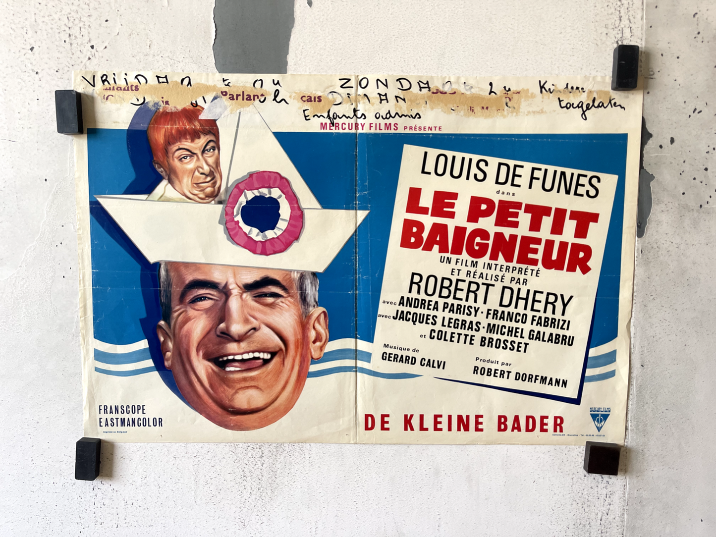 LE PETIT BAIGNEUR MOVIE POSTER ORIGINAL (55X37) LOUIS DE FUNÈS