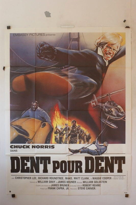 DENT POUR DENT MOVIE POSTER ORIGINAL 120x160 CHRISTOPHER LEE
