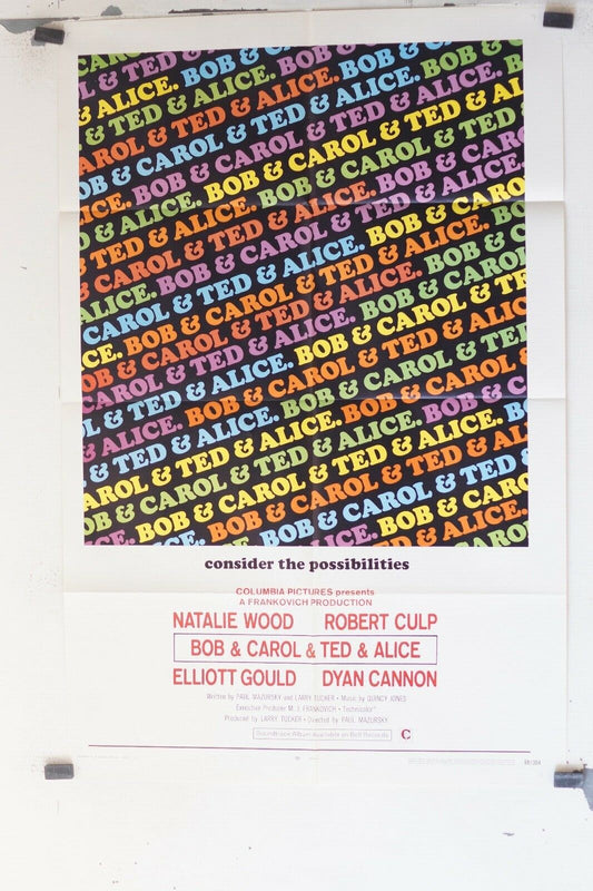 BOB & CAROL & TED & ALICE POSTER ORIGINAL (69x103) Paul Mazursky ET Natalie Wood
