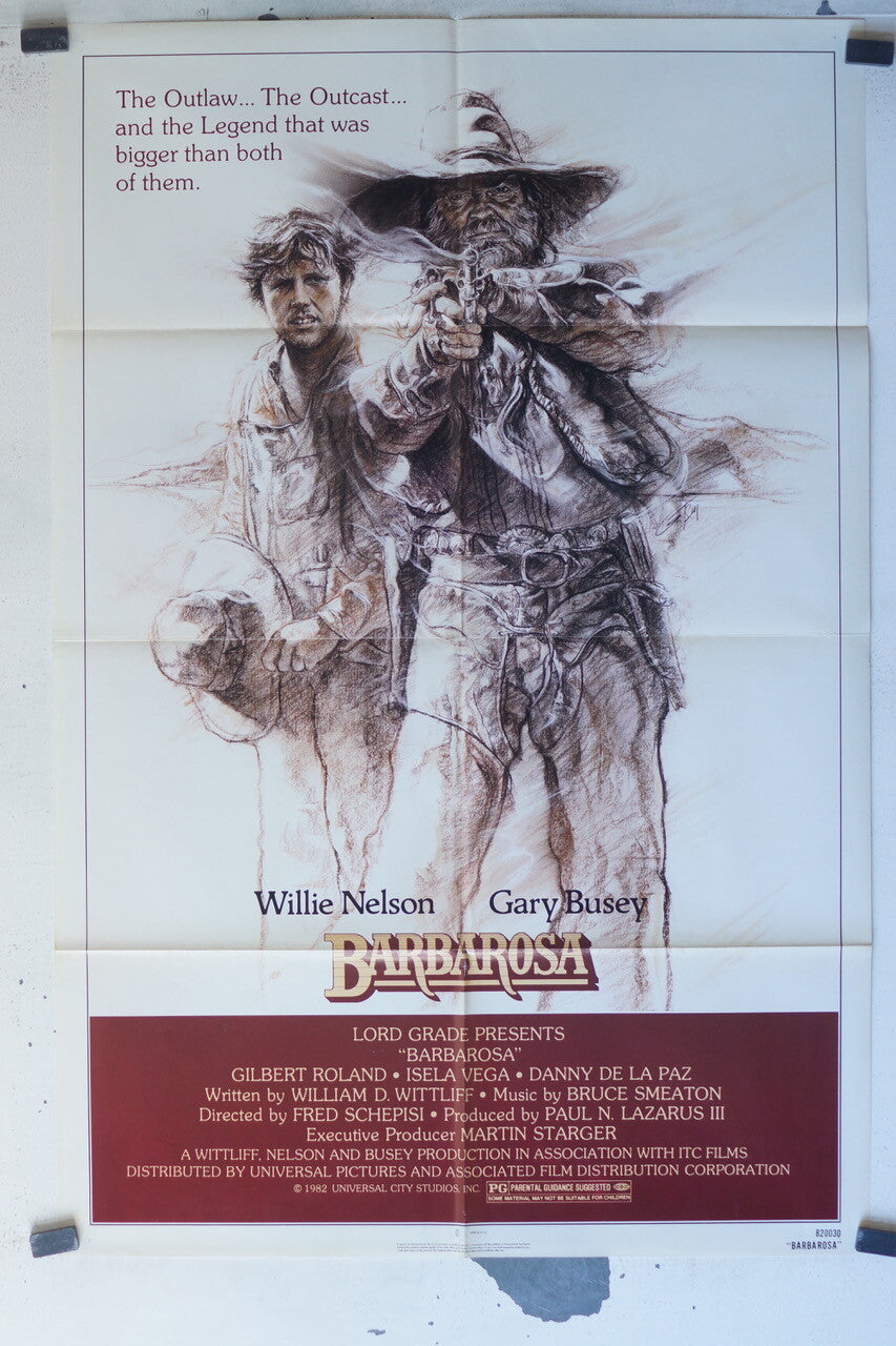 BARBAROSA ORIGINAL MOVIE POSTER 70x103 Willie Nelson , Gray Busey 