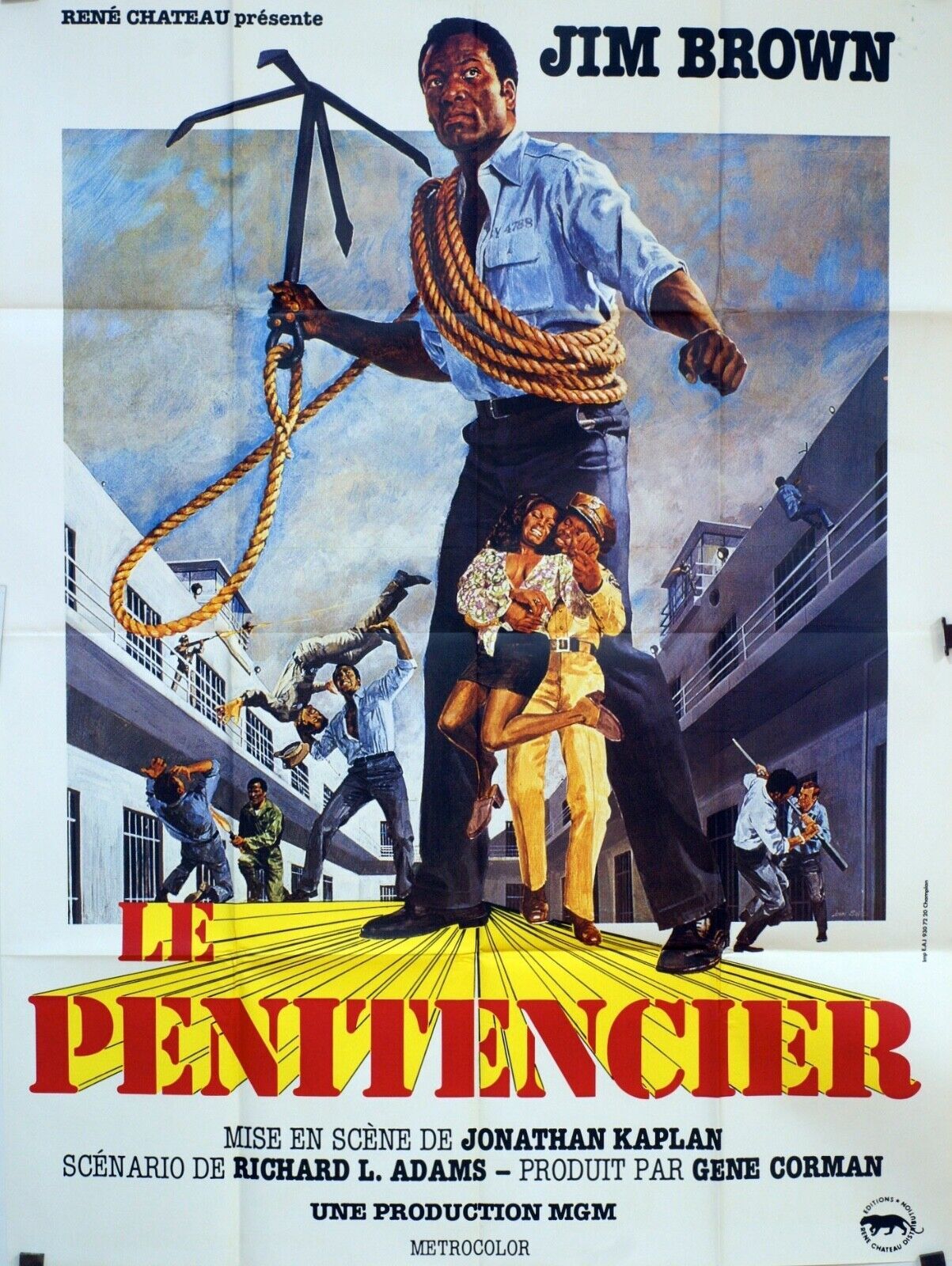 LE PÉNITENCIER MOVIE POSTER ORIGINAL 120x160 JIM BROWN