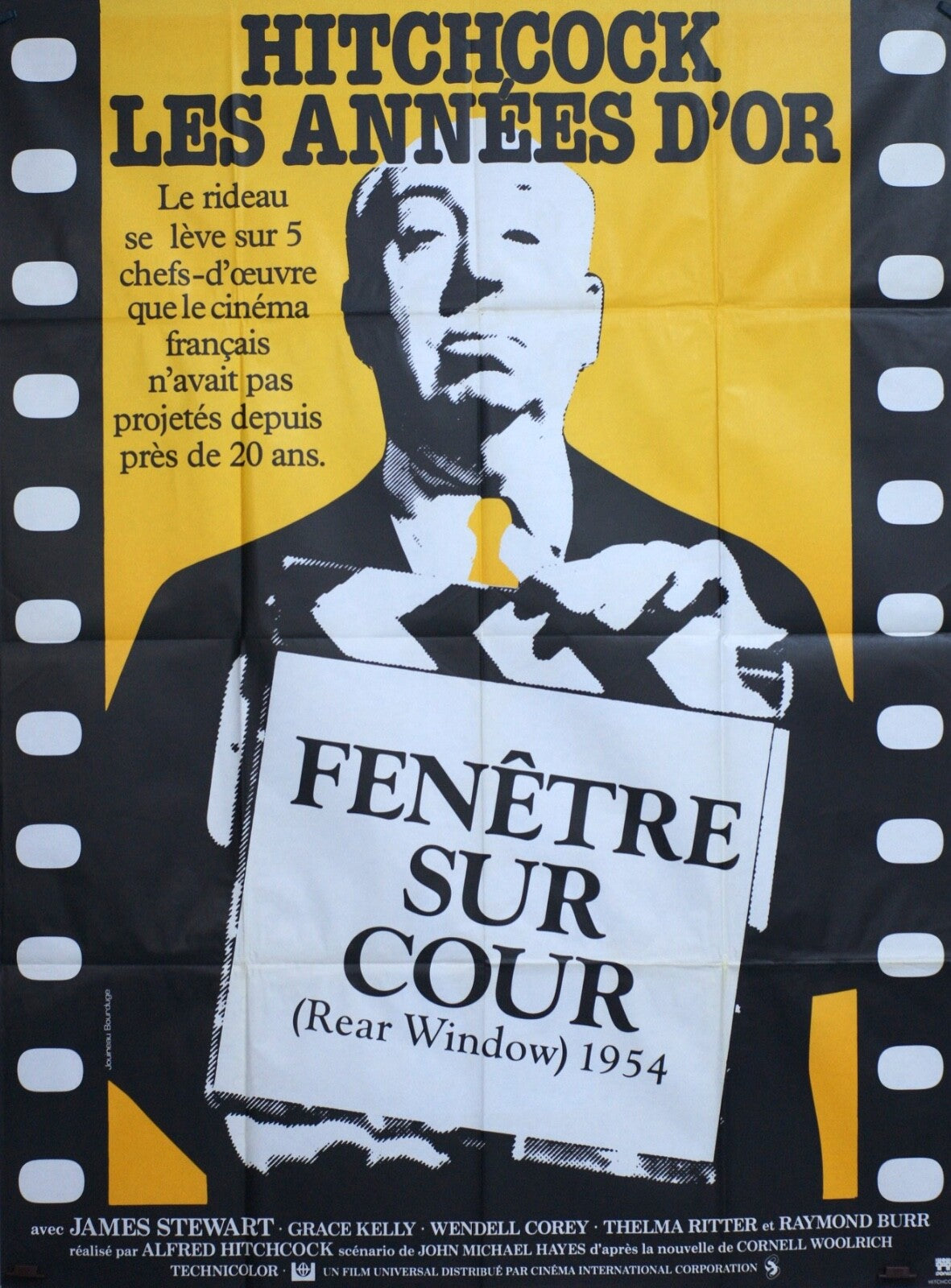 FENÊTRE SUR COUR MOVIE POSTER ORIGINAL 120x160  HITCHCOCK, LES ANNÉES D’OR