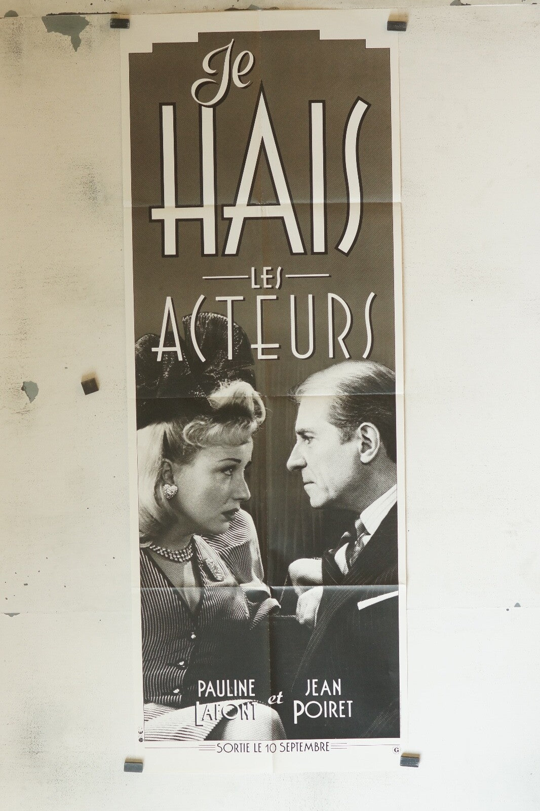 JE HAIS LES ACTEURS POSTER ORIGINAL 60x160 PAULINE LAFONT – JEAN POIRET