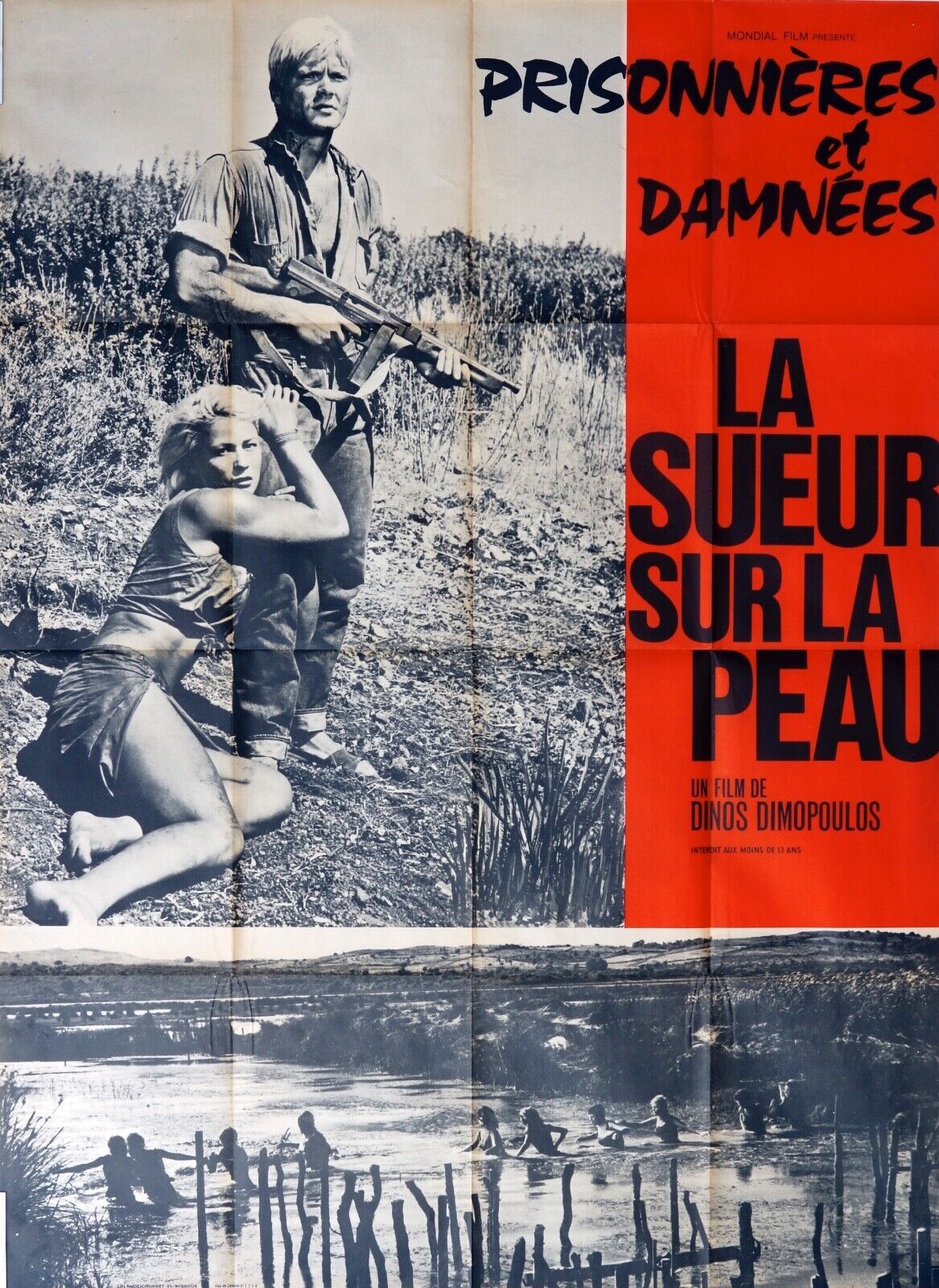 LA SUEUR SU LA PEAU MOVIE POSTER ORIGINAL 120x160 DINO DIMOPOULOS