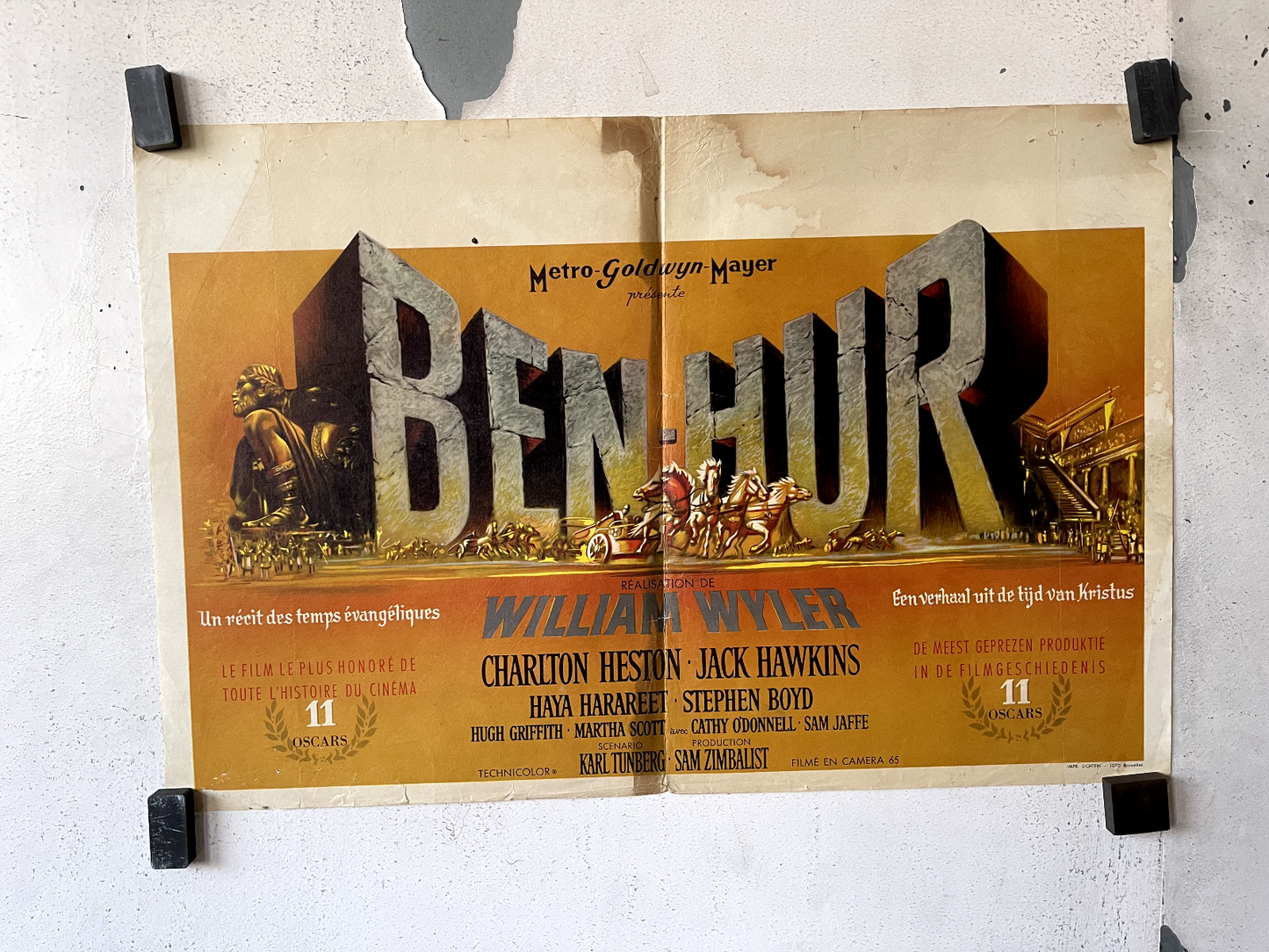BEN-HUR BELGIAN MOVIE POSTER 37x55 CHARLTON HESTON – JACK HAWKINS