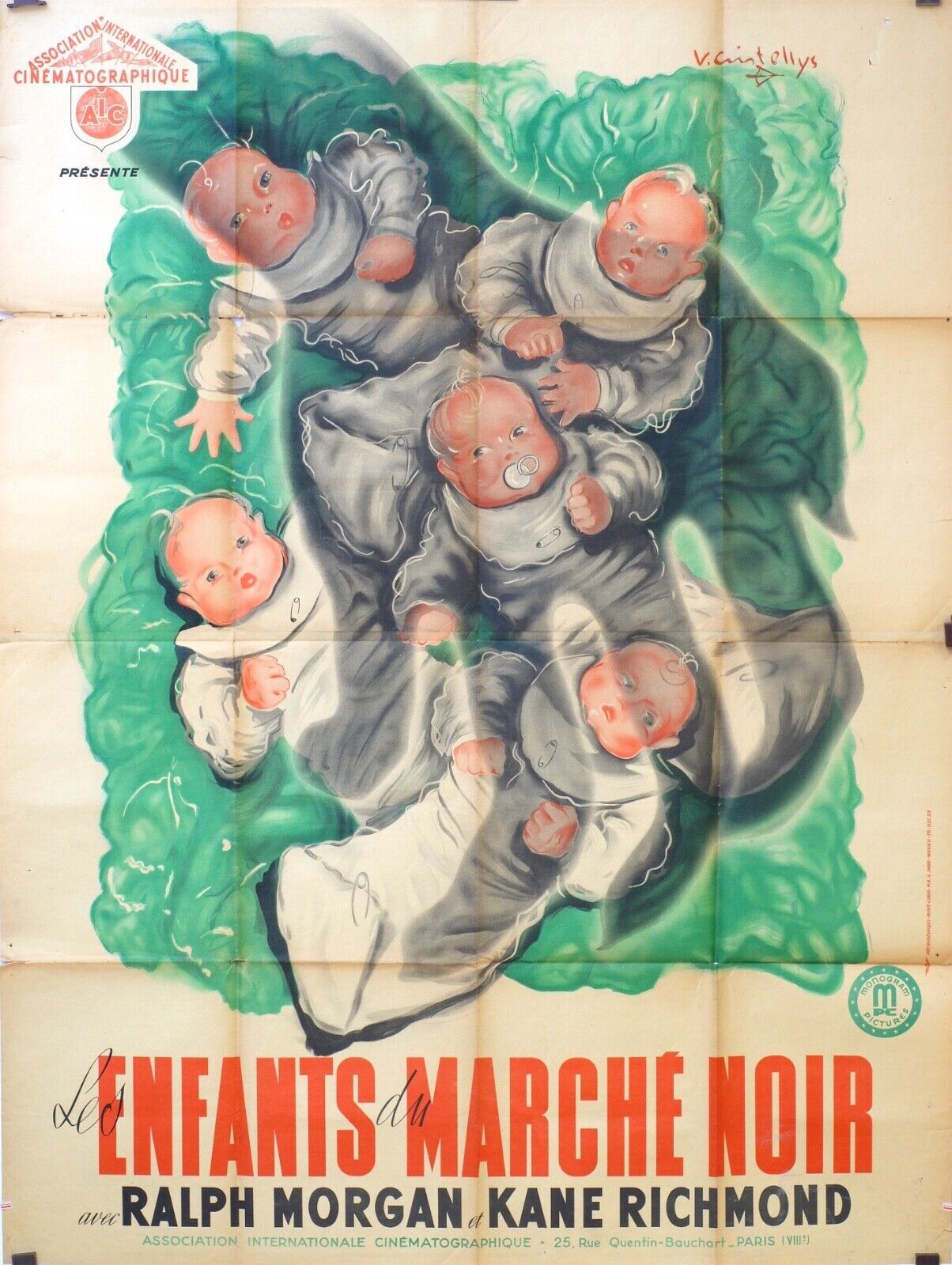 LES ENFANTS DU MARCHÉ NOIR POSTER ORIGINAL 120x160 RALPH MORGAN