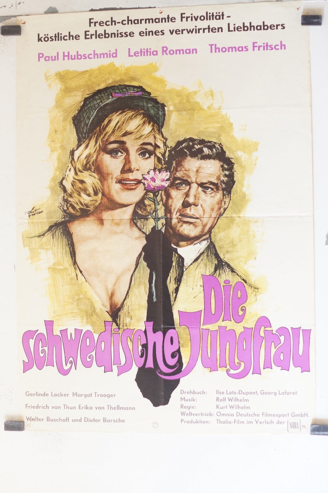 DIE SCHWEDISCHE JUNGFRAU 70x100 ORIGINAL MOVIE POSTER PAUL HUBSCHMID LETITIA