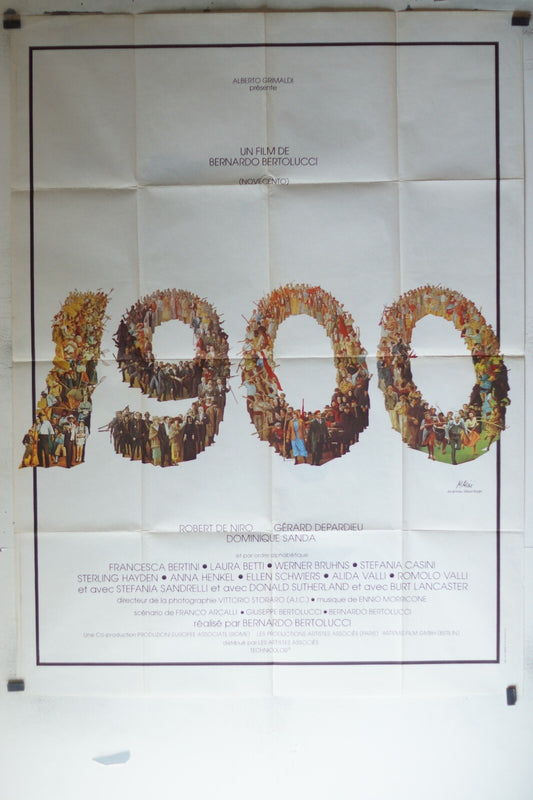 1900 ORIGINAL MOVIE POSTER 120x160 Robert de Niro , Gérard Depardieu 