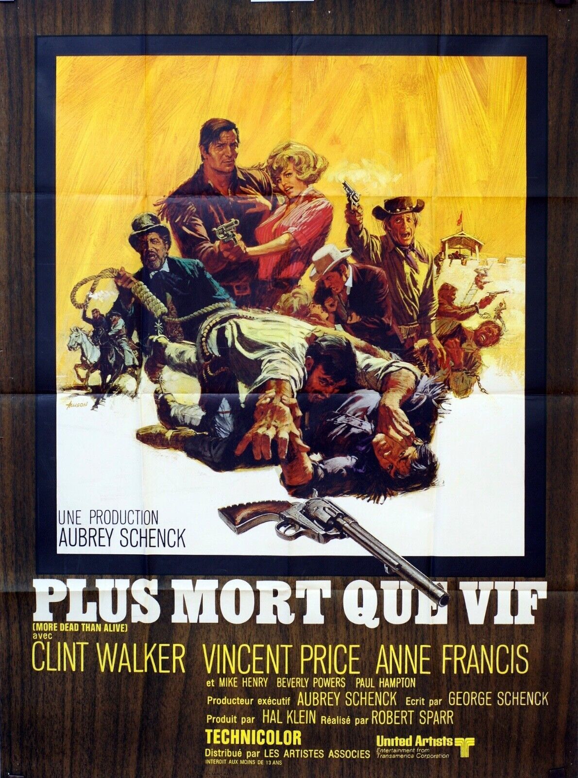 PLUS MORT QUE VIF ORIGINAL MOVIE POSTER 120x160 CLINT WALKER