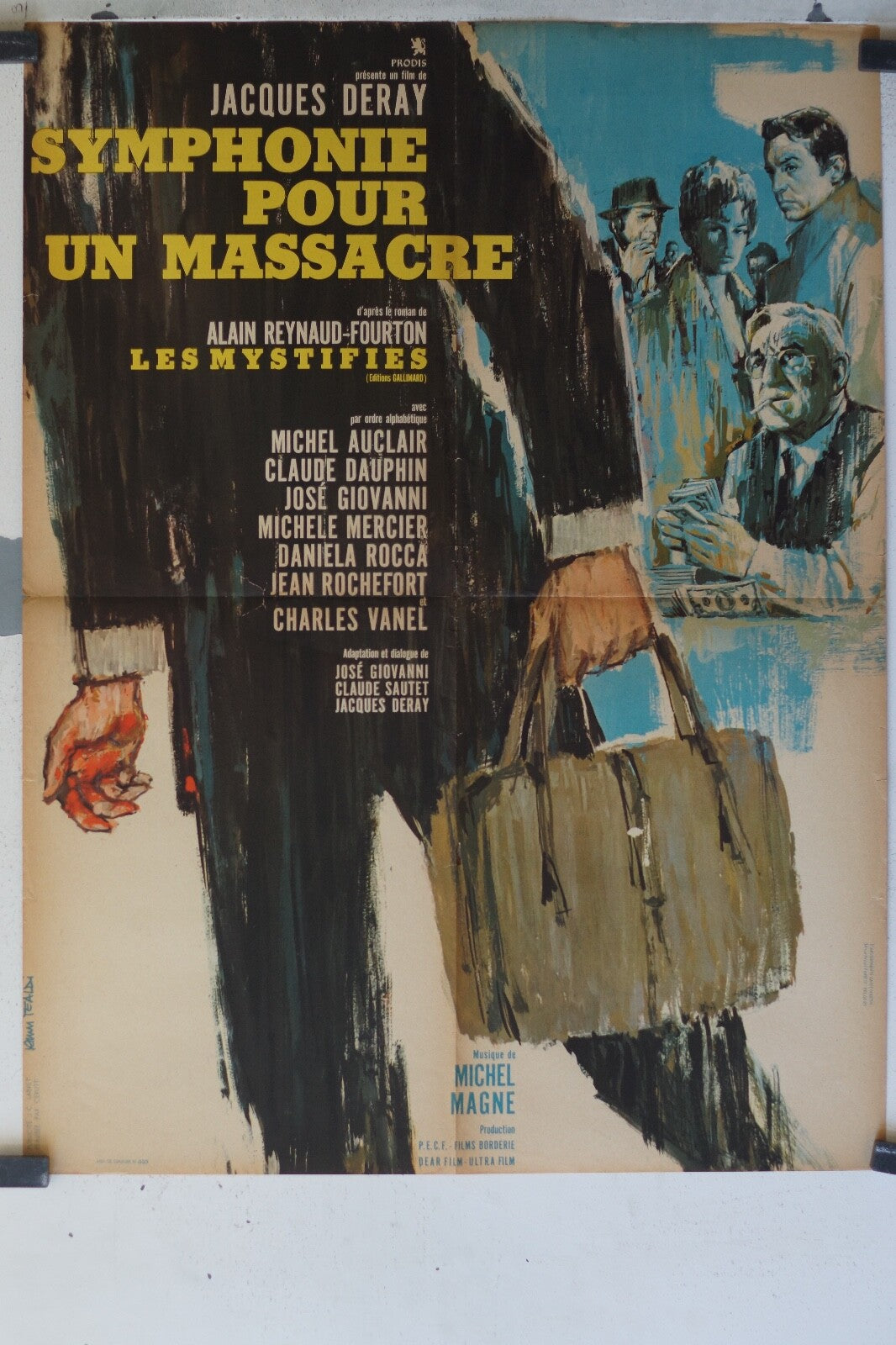SYMPHONIE POUR UN MASSACRE POSTER ORIGINAL 60x80 Charles Vanel , Jean Rochefort 