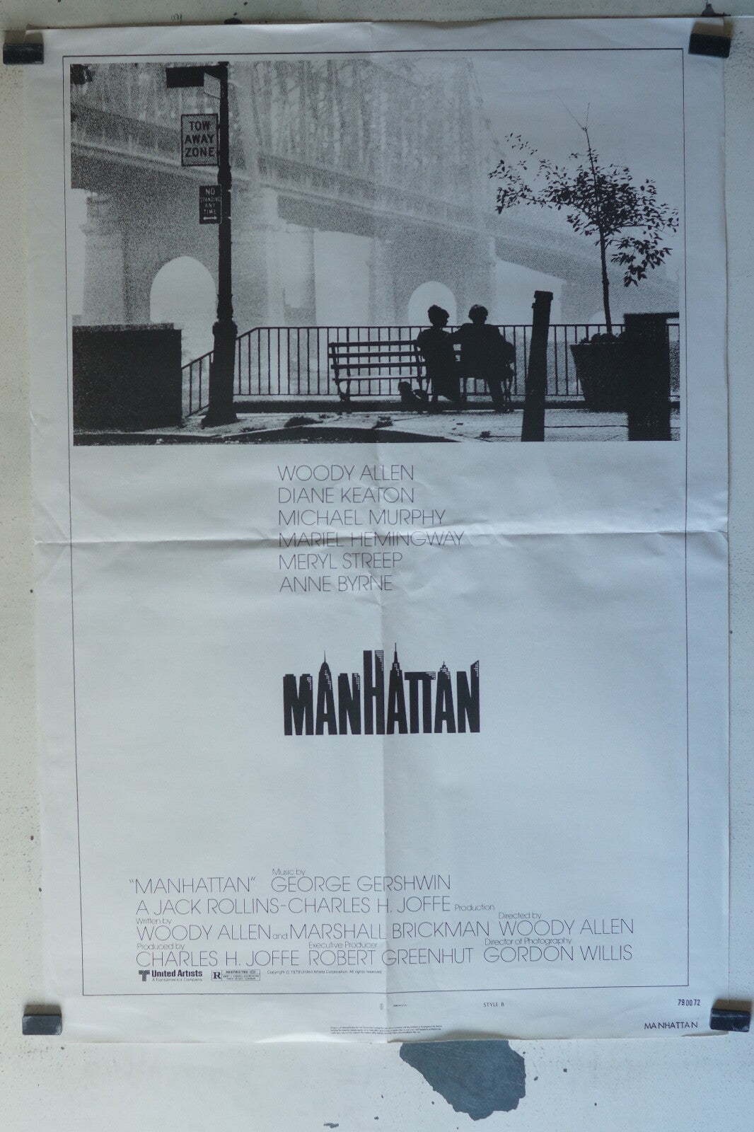 MANHATTAN MOVIE POSTER ORIGINAL 69x102 Woody Allen , Diane Keaton