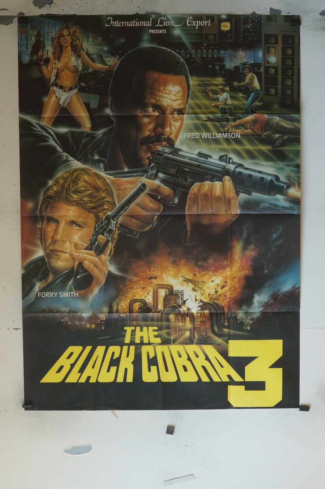THE BLACK COBRA 3 MOVIE POSTER ORIGINAL 120x160 FRED WILLIAMSON
