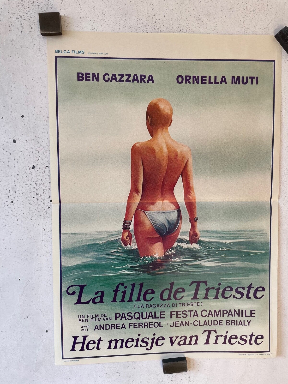 LA FILLE DE TRIESTE, BELGIAN MOVIE POSTER 36x55 BEN GAZZARA – ORNELLA