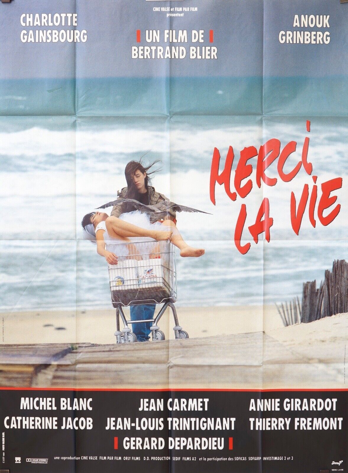 MERCI LA VIE MOVIE POSTER ORIGINAL 120x160 CHARLOTTE GAINSBOURG