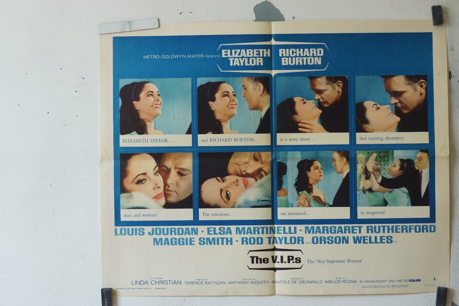 THE VIPS (1963) VERSION B 56x72 Elizabeth Taylor, Richard Burton 