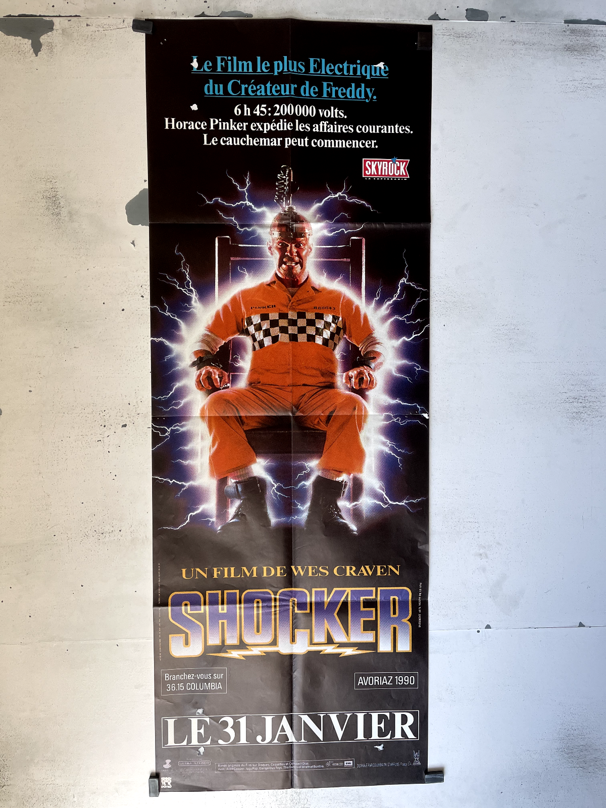 SHOCKER ORIGINAL MOVIE POSTER 79x160 WES CRAVEN