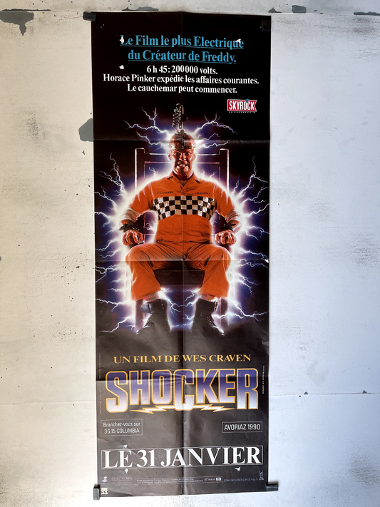 SHOCKER ORIGINAL MOVIE POSTER 79x160 WES CRAVEN