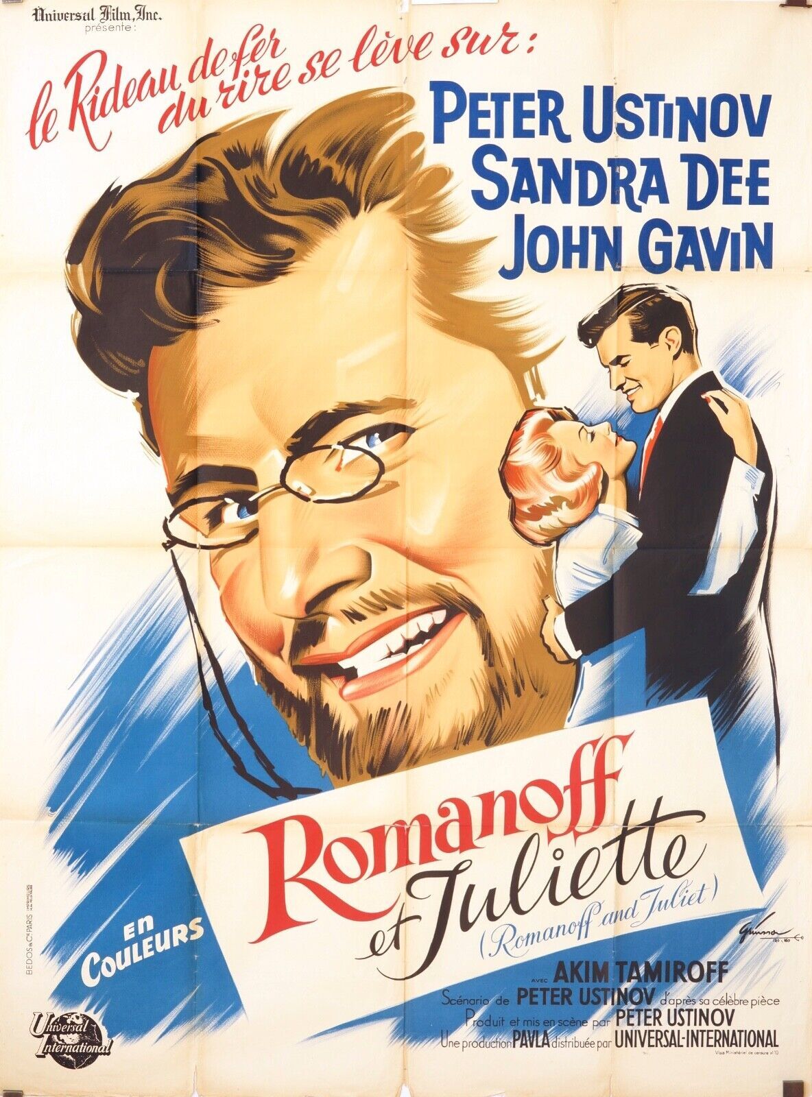 ROMANOFF ET JULIETTE MOVIE POSTER ORIGINAL 120x160 PETER USTINOV