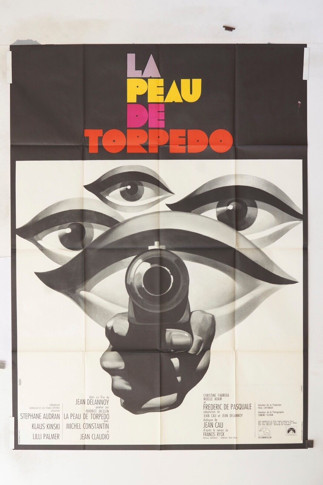 LA PEAU DE TORPEDO MOVIE POSTER ORIGINAL 120x160 MICHEL CONSTANTIN