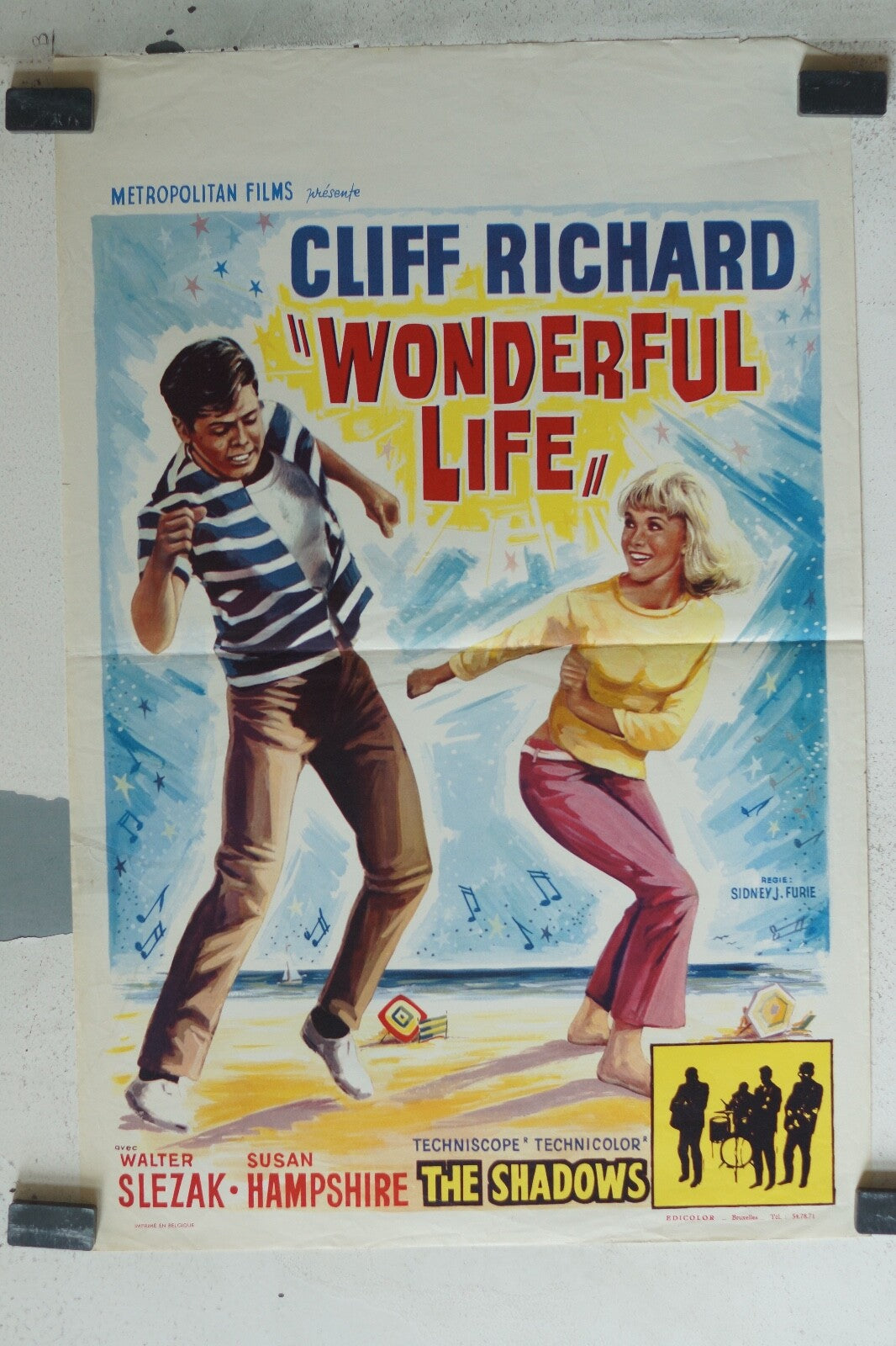 WONDERFUL LIFE ORIGINAL MOVIE POSTER 55X36 ,Walter Slezak , Susan Hampshire 