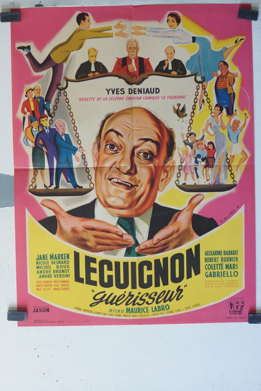 LEGUIGNON “GUERISSEUR” MOVIE POSTER ORIGINAL 48x66 Yves Deniaud , Jane Marken 
