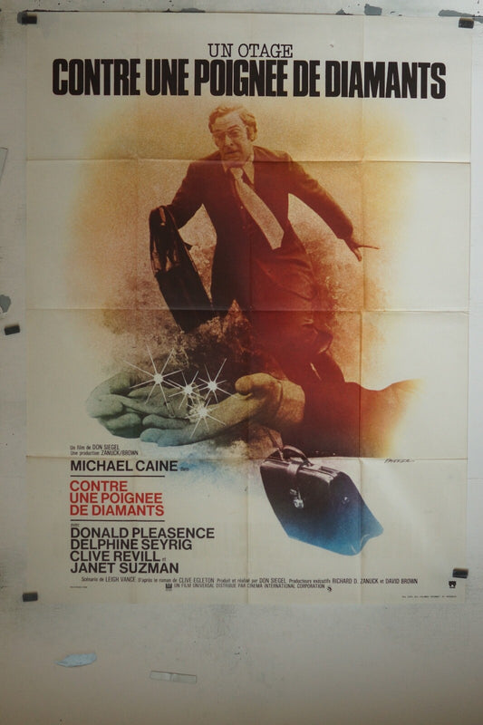 UN OTAGE CONTRE UNE POIGNÉE DE DIAMANTS POSTER ORIGINAL 120x160 MICHAEL CAINE